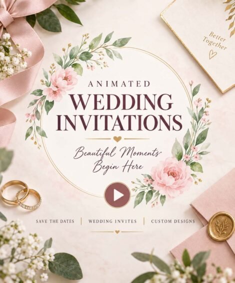 Flowers of Love Wedding Invitation