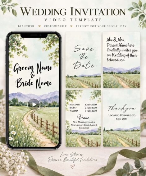 Green Wedding Invitation