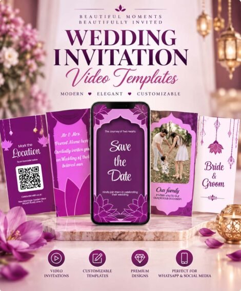 Royal Purple wedding invitation
