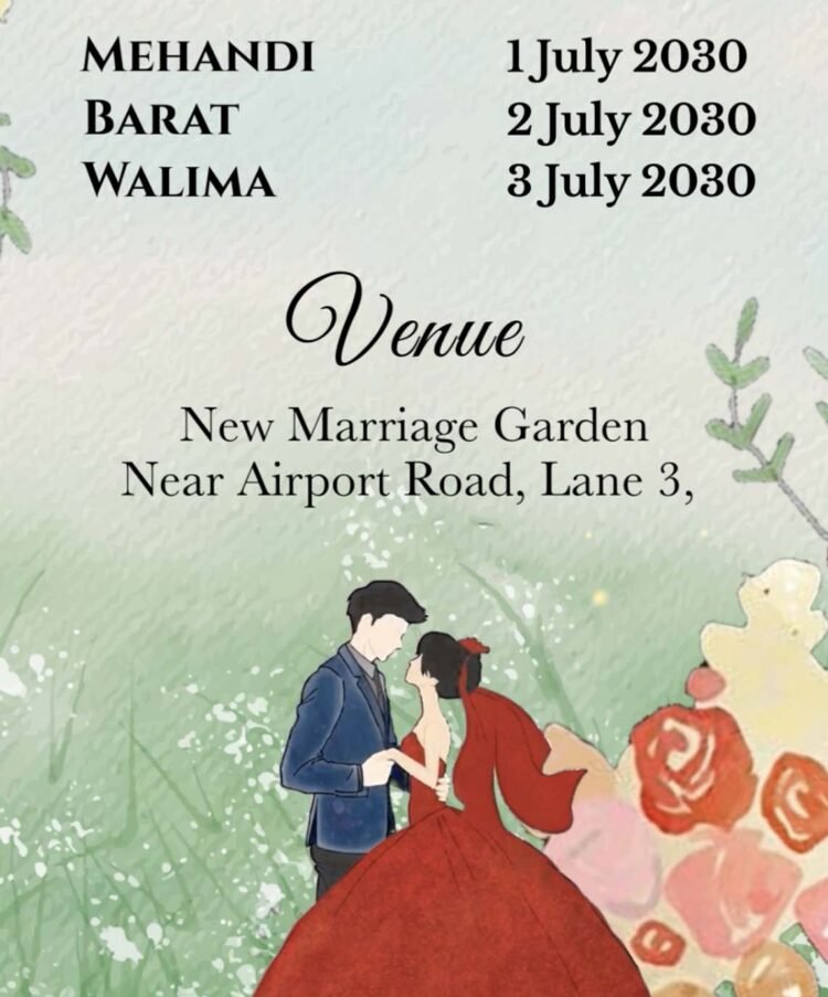 couples wedding invitation