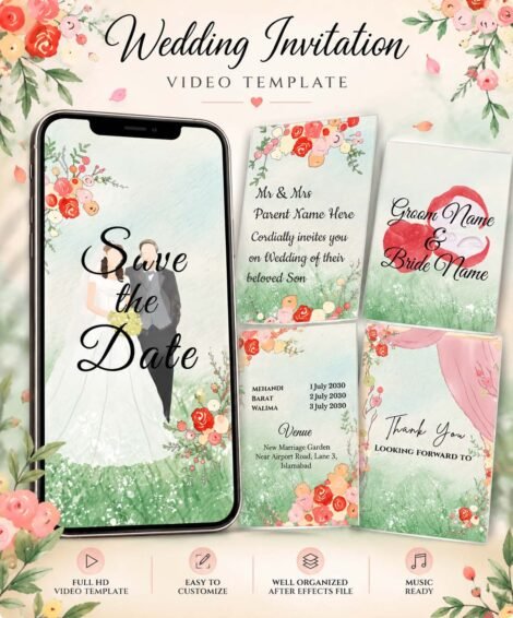 Water Color Celebration Wedding Invitation