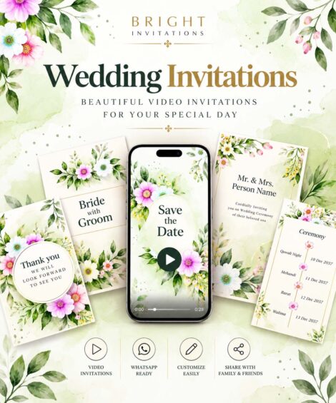 932 Ivory Floral Wedding Invitation Video