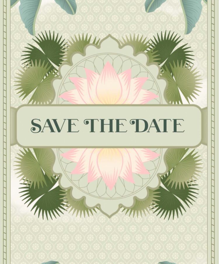Classic Hypnotic patterns wedding invitation