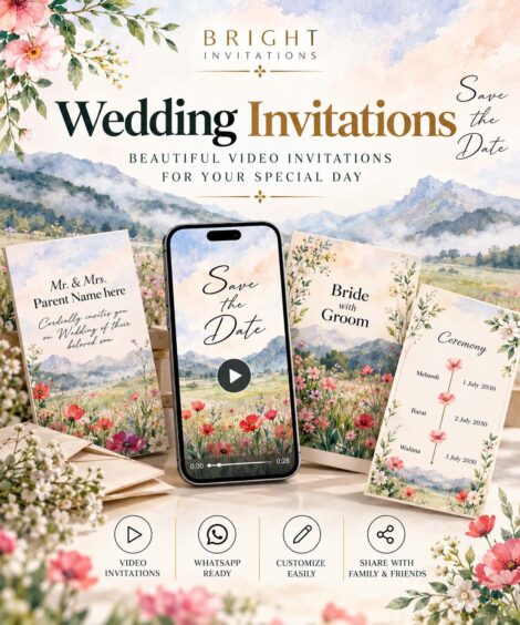 Paint Brush Wedding Invitation Nature Style